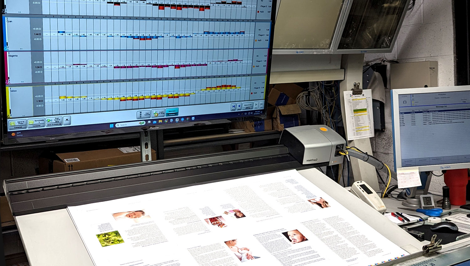 graphical printing software on monitor